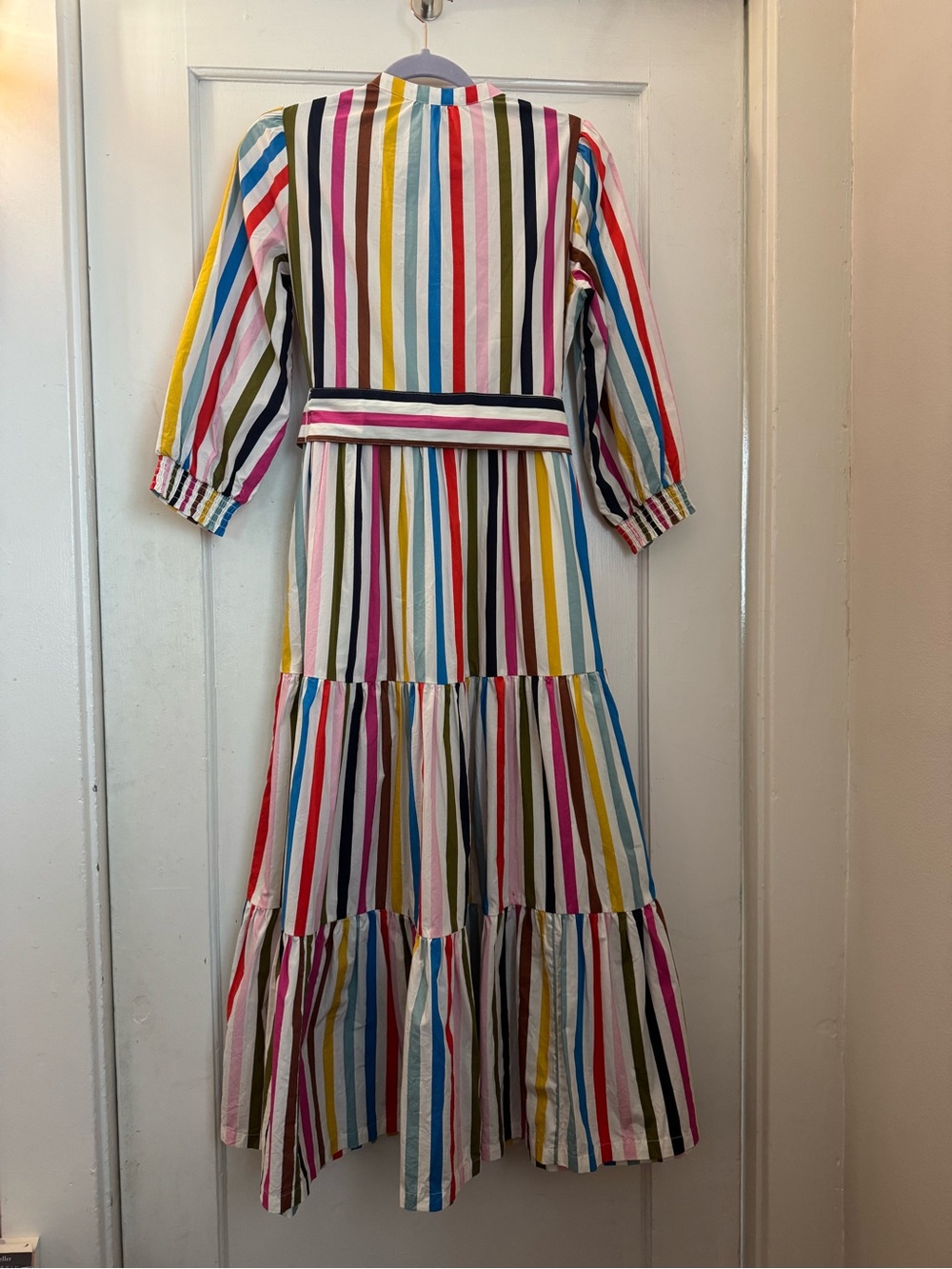 Boden Alba Tiered Cotton Maxi Dress in Multicolored Stripe - Picture 2 of 5